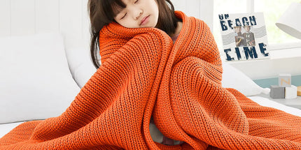 Guohaoi Knitted Weighted Blanket – Cooling Chunky Knit Throw for Sleep & Relaxation