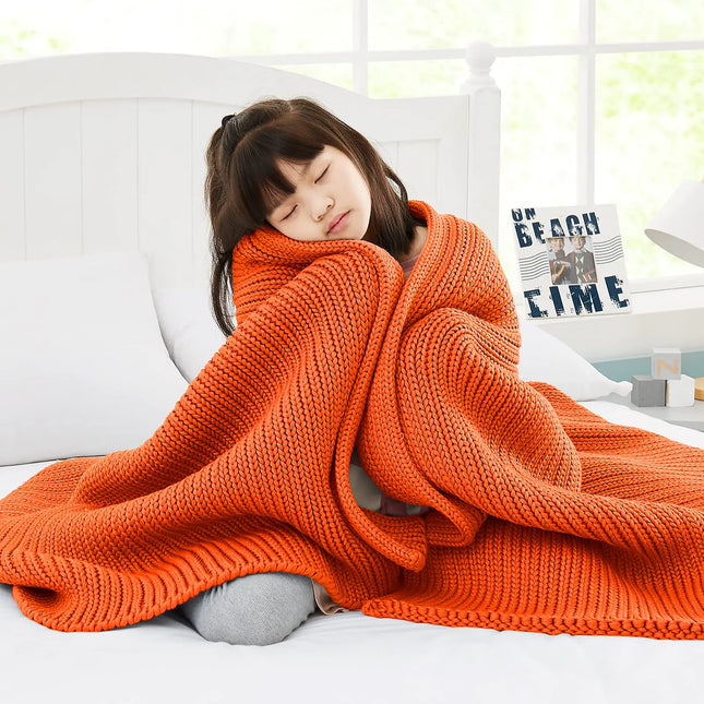 Guohaoi Knitted Weighted Blanket – Cooling Chunky Knit Throw for Sleep & Relaxation