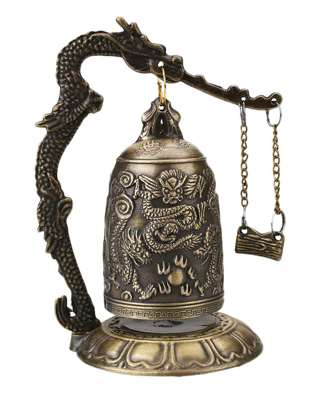 Bronze Monk Dragon Bell Wind Chime Decorative Piece