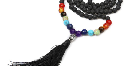 Energy Meditation Yoga Necklace with 7 Chakra Beads