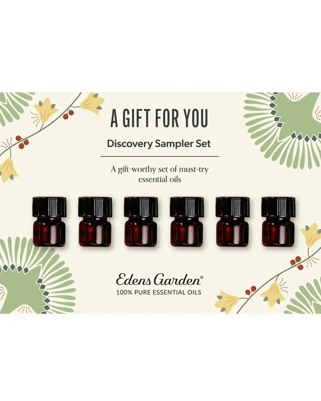 Edens Garden A Gift for You Discovery Sampler 6 Set – 100% Pure Therapeutic Essential Oils – Happy Day Lavender Best Sleep Ocean Breeze Relaxing Home & Smells Amazing Oil Blends .92 ml/ 6 Pack