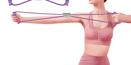 FYY Figure 8 Resistance Bands Yoga Resistance Band Stretch Fitness Band Pull Rope Chest Arm and Shoulder Stretch Bands Exercise Equipment for Home Workout Physical Therapy Strength Training