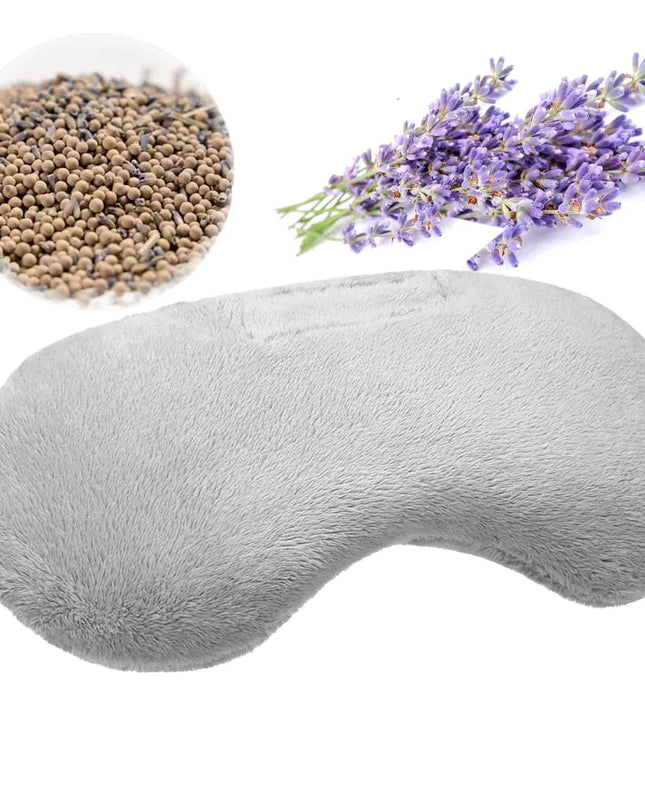 Umisleep Lavender Eye Mask Aromatherapy Weighted Sleep Mask for Dry Eyes Men Women Microwave Heated Hot Therapy Eye Cover Moist Compression Pain Relief Eye Pillow for Puffy Eyes Sinus Pain Grey