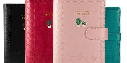 Cactus Smile Notebook - Growth Sunshine Leather Journal