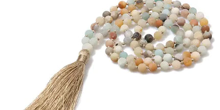 Handmade 108-Bead Mala Necklace – Mindfulness & Meditation Companion