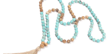Handmade 108-Bead Mala Necklace – Mindfulness & Meditation Companion