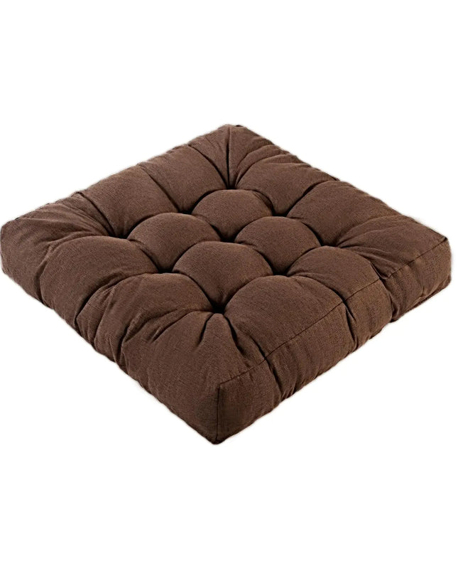LYLNBYWK Meditation Floor Cushions Thickened Floor Pillow for Adults Large Square Pillows Seat Cushion for Tatami Living Room Yoga Memory Sponge Block Added 22x22 Inch Brown