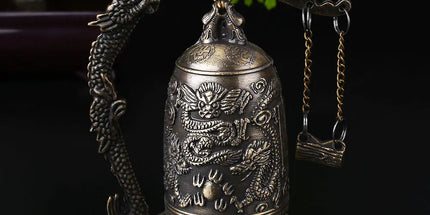 Bronze Monk Dragon Bell Wind Chime Decorative Piece
