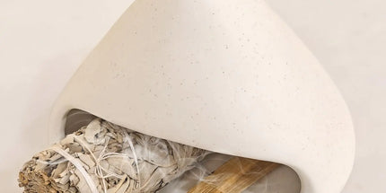 Yawlsow Palo Santo Holder Burner Charcoal Bakhoor Incense BurnerSmudge BowlSage HolderAsh Catcher for Meditation Zen Decor (White)