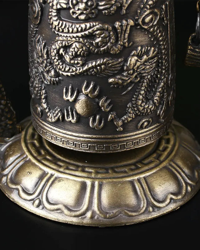 Bronze Monk Dragon Bell Wind Chime Decorative Piece