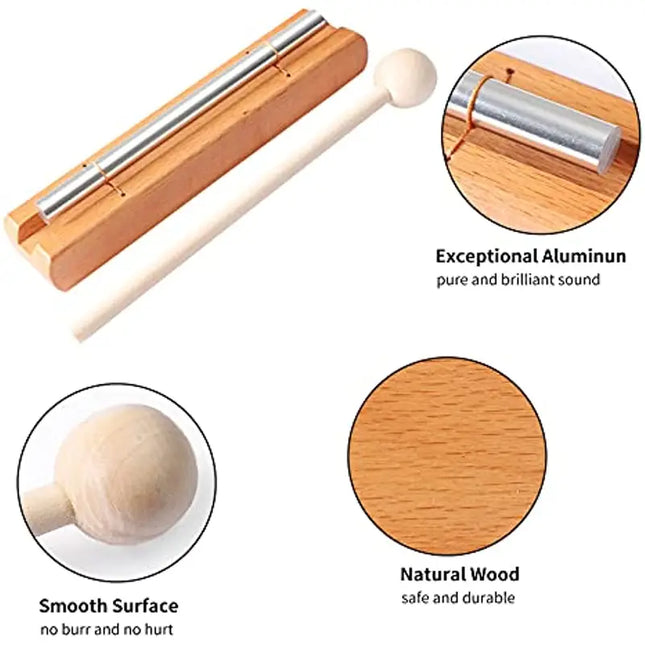 Energy Chime Hand Bell Meditation Tool with Mallet