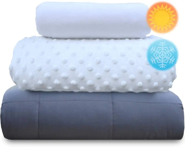 Cooling Weighted Blanket Set – Deep Sleep & Stress Relief (20 lb, Queen)